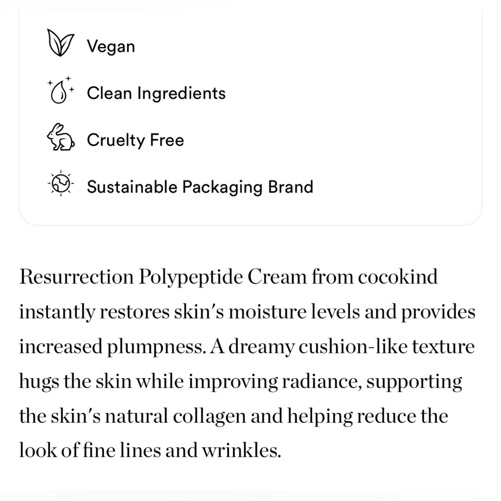 $7❤️‍🔥 Cocokind Resurrection Polypeptide Cream 🧬 NEW Moisturizer